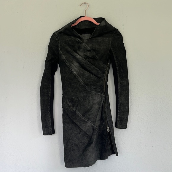 AllSaints Black Suede Luciano Dress US 2 - Picture 5 of 12